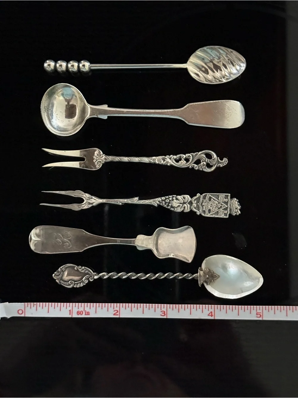Estate sterling Silver 6 Assorted Serving Utensils
